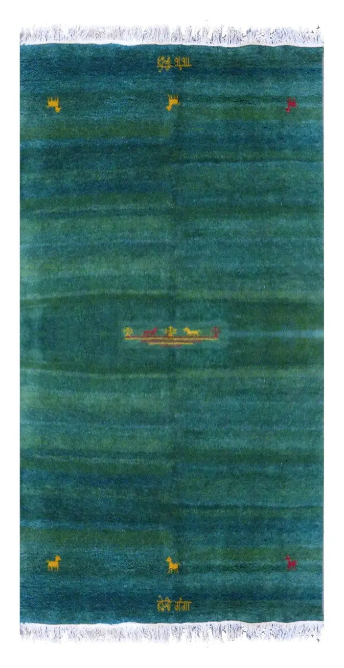 One Of The Kind Indian Hand-Knotted Rug 9'3" X 6'6"